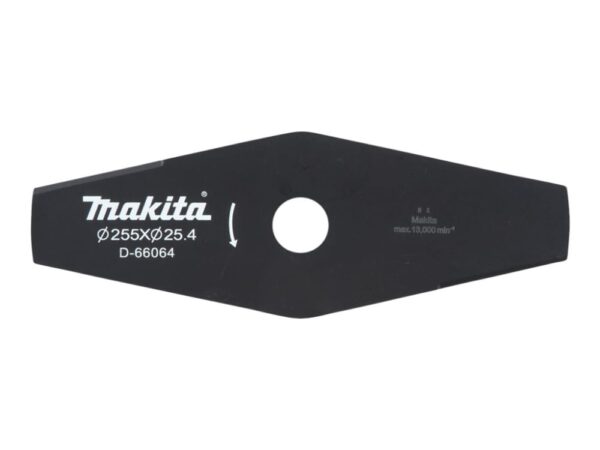 Makita - Brush cutter blade - för weeds, dry grass - 255 mm - 2 tänder - för Makita DUR368AZ, DUR368LZ, UR006GZ02, UR007GZ01, UR012GZ02, UR201CZ