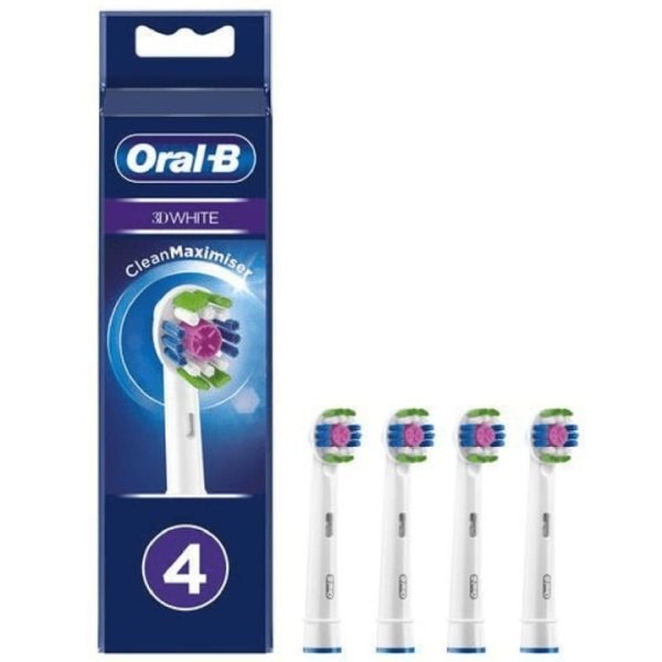 Oral-B 3D White 80339410 tandborsthuvuden 4 styck Vit